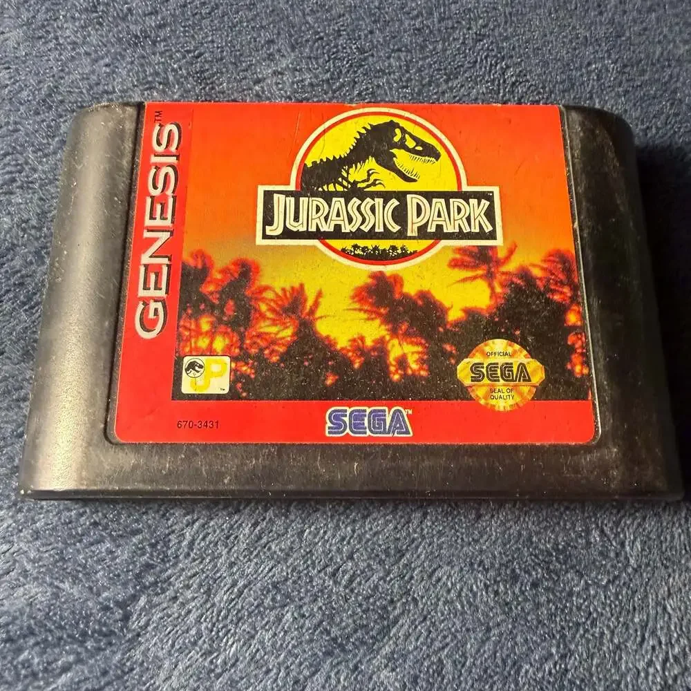 Jurassic Park Sega Genesis Video Game Cartridge